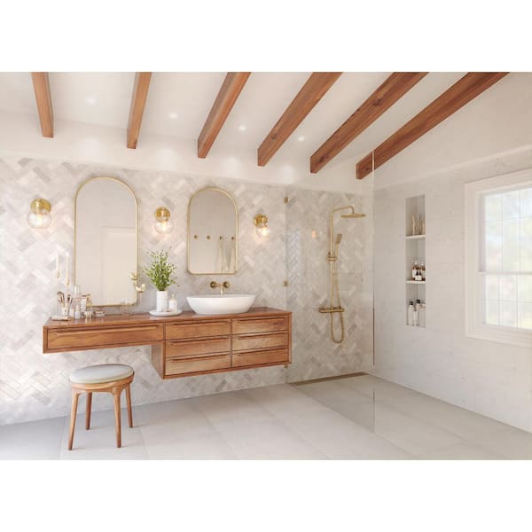 Hansford 6.5 in. 1-Light Vintage Brass Clear Glass Farmhouse Bath Vanity Light