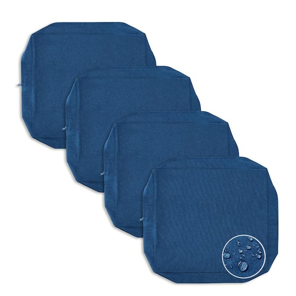 Angel Sar 24 in. Blue Outdoor Cushion Covers with Zipper for Outdoor Furniture Garden Backyard (4-Count)