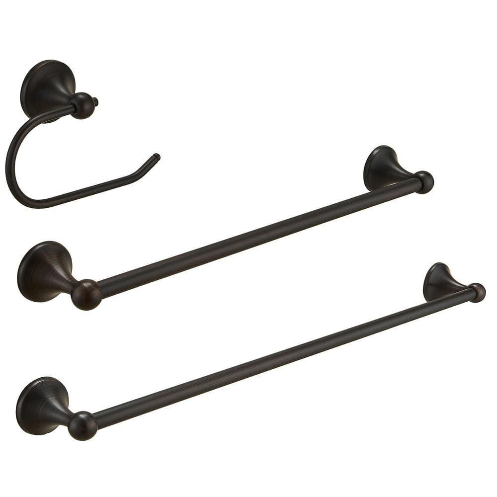 Oil Rubbed Bronze 3-Piece Bathroom Hardware Set