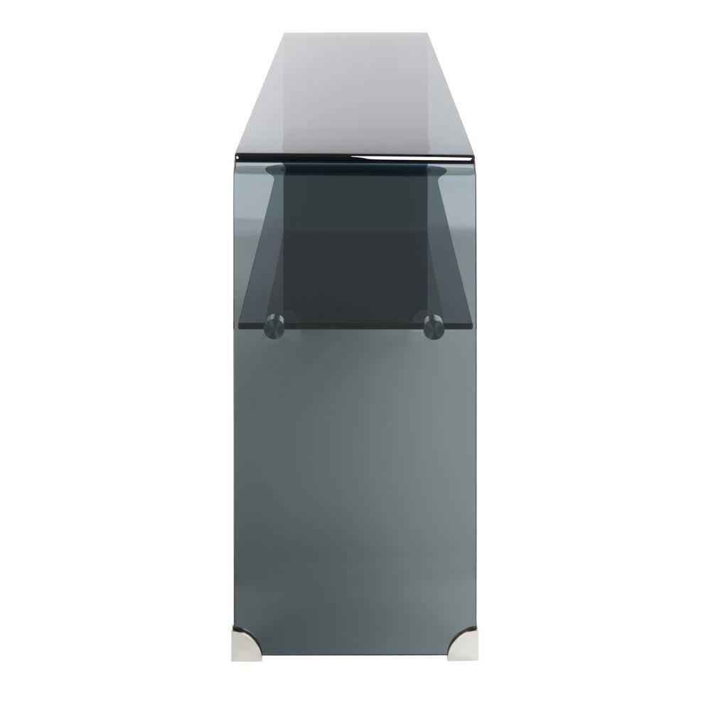 Dash Clear and Gray Glass Hallway Table with Storage Shelf