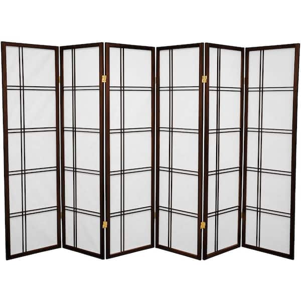 Oriental Furniture 5 ft. Walnut 6-Panel Room Divider