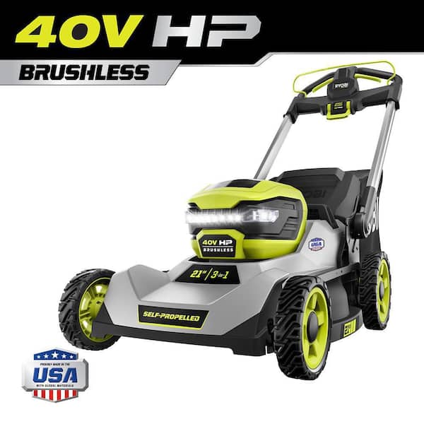 Image of Ryobi 21-Inch 40V Brushless Lawn Mower electric lawn mower