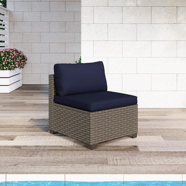 TK CLASSICS Keys Metal Outdoor Sectional with Cobalt Cushions
