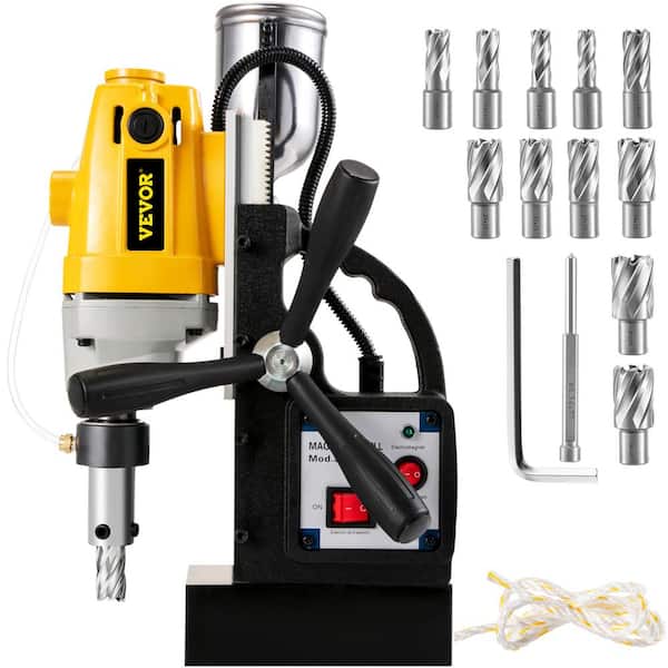 MD40 1-1/2 in. Electric Magnetic Drill Press Drilling Machine with 11PC HSS Cutter Set Precise Annular Cutter Kit