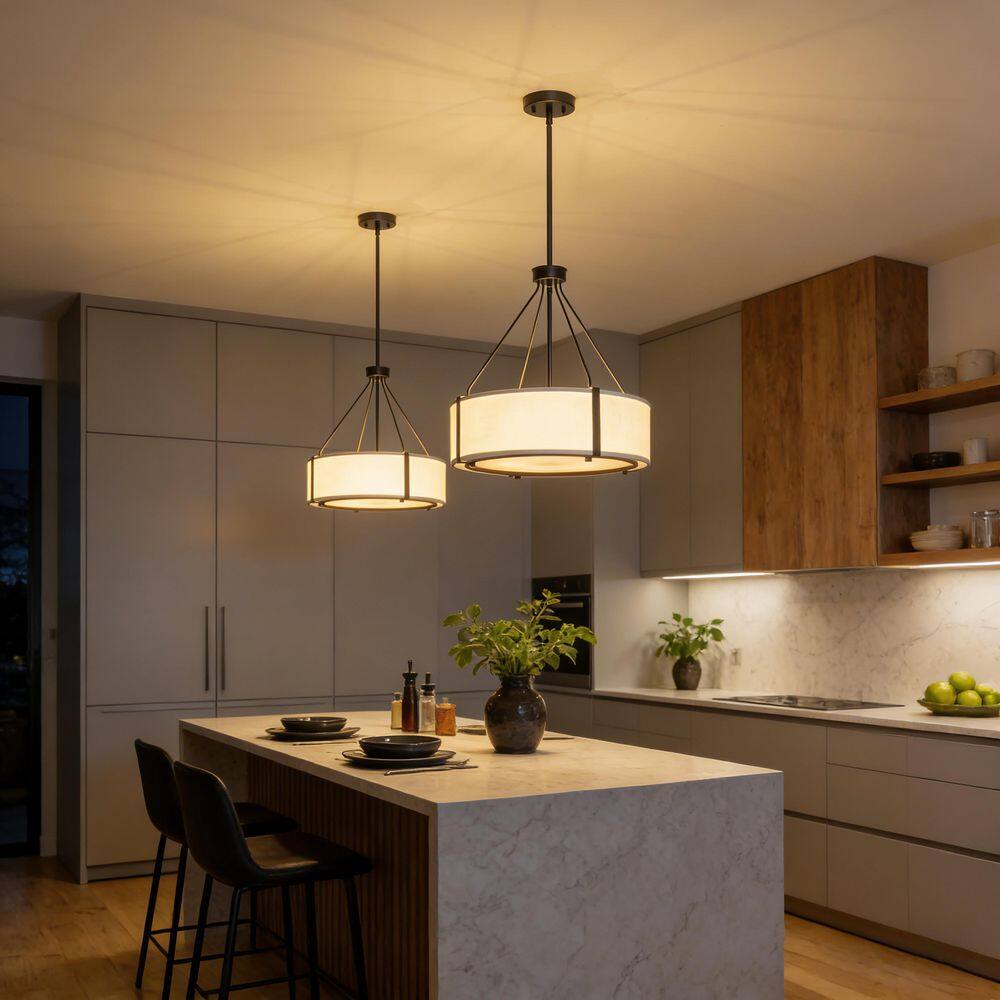 5-Light Modern Black Drum Chandelier, Fabric Shade Pendant Light with E26 Base for Dining Room Kitchen Island price history on PriceWatchPro