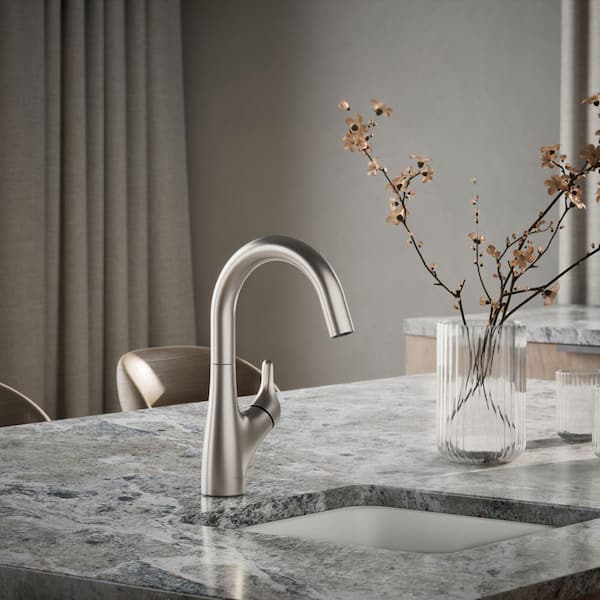 Rival Single-Handle Bar Sink Faucet in Vibrant Stainless