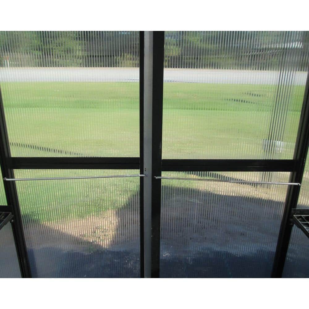 8 ft. x 16 ft. Black Aluminum and Polycarbonate Greenhouse
