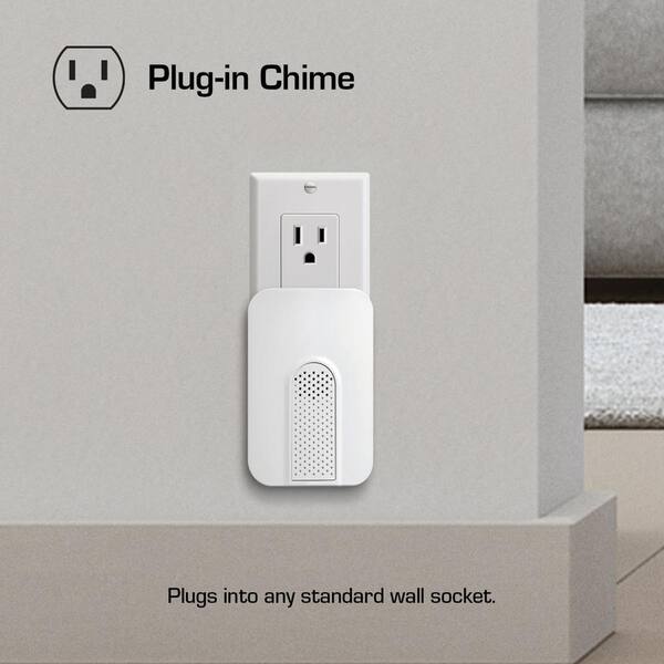 Defiant Wireless Plug-In Doorbell Kit with White Insert and