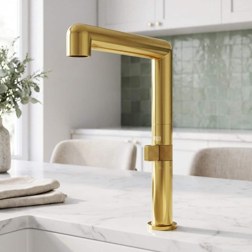 VIGO Jewel 11 in. H Single Handle Kitchen Bar Faucet in Matte