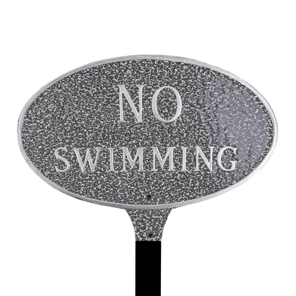 8.5 in. x 13 in. Standard Oval No Swimming Statement Plaque Sign with Lawn Stake - Swedish Iron price history on PriceWatchPro