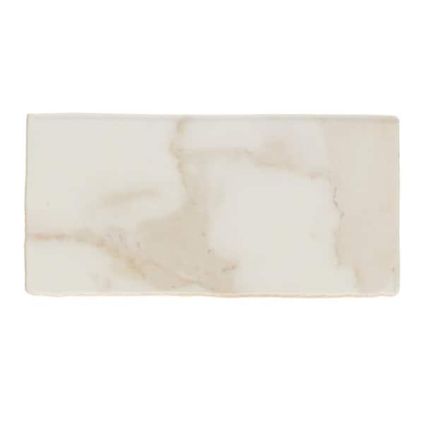 Unbranded Toscana Florence 3 in. x 6 in. Matte Ceramic Wall Bullnose Tile