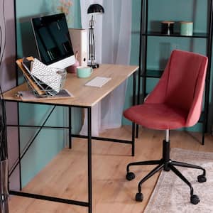 Cian Rose Velvet Upholstery Task Chair with Adjustable Height