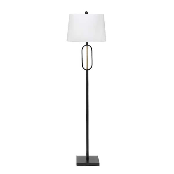 nuLOOM Halle 62 in. Black Metal Contemporary Floor Lamp with Shade