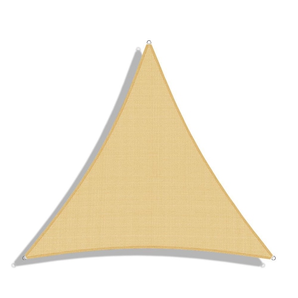 15 ft. x 15 ft. Sand Triangle Heavy Weight Sun Shade Sail, 95% UV Blockage, Patio and Pool Cover