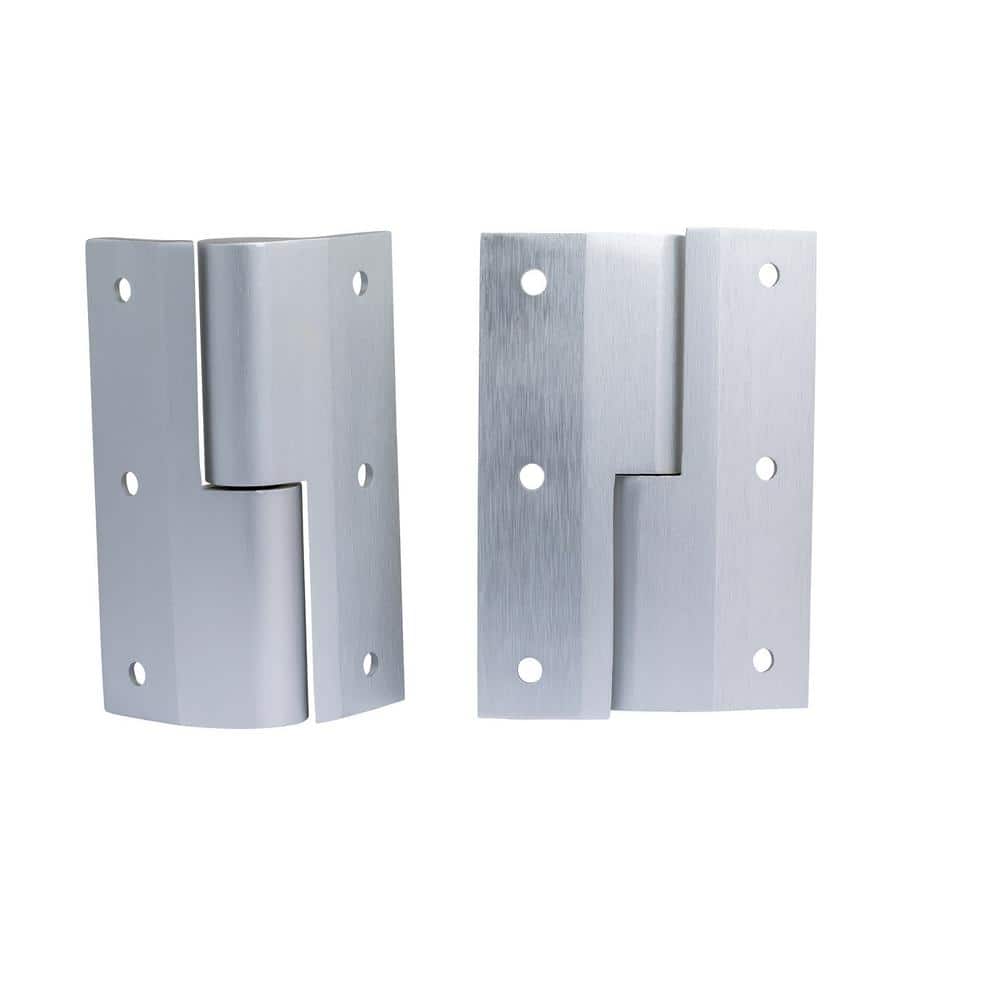 Deluxe Aluminum Surface Mount Door Hinge Kit, Silver