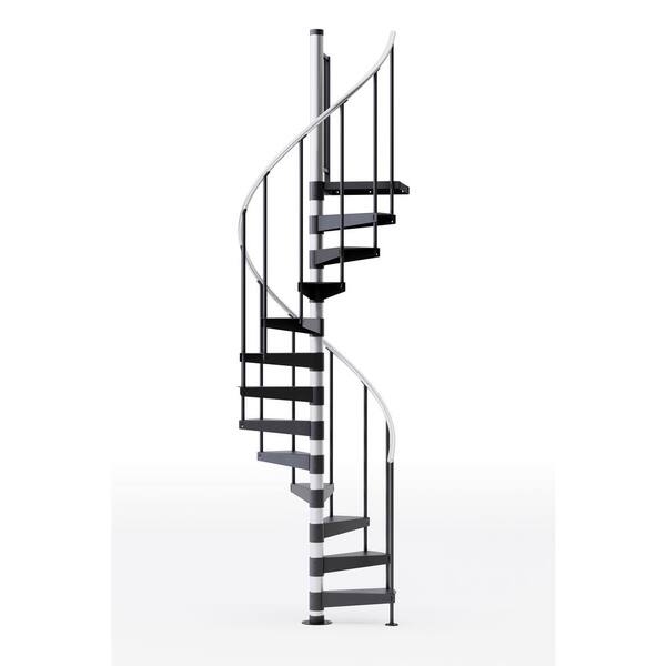 Mylen STAIRS Reroute Prime Interior 42in Diameter, Fits Height 85in - 95in, 1 42in Tall Platform Rail Spiral Staircase Kit