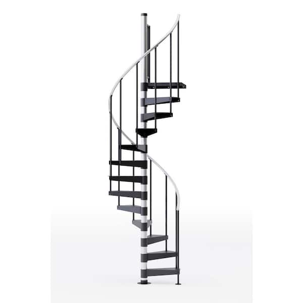 Mylen STAIRS Reroute Prime Interior 42in Diameter, Fits Height 127.5in - 142.5in, 1 42in Tall Platform Rail Spiral Staircase Kit