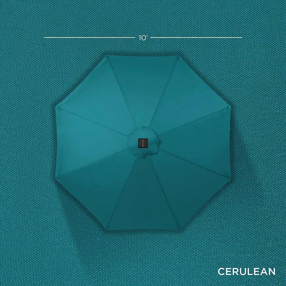 Cerulean 10ft Solar LED Lighted Patio Umbrella with Tilt Adjustment