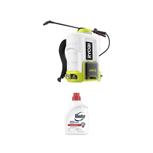 ONE+ 18V Cordless 4 Gal. Chemical Sprayer with 2.0 Ah Battery and 64 fl. oz. Weed Killer Concentrate