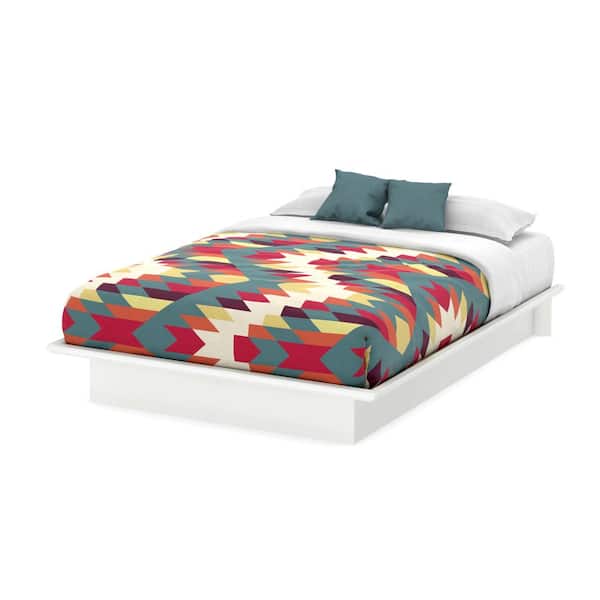 South Shore Step One Queen-Size Platform Bed in Pure White