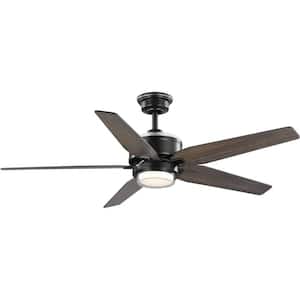 Byars 54 in. Indoor Integrated LED Matte Black Transitional Ceiling Fan with Remote Included for Living Room and Bedroom