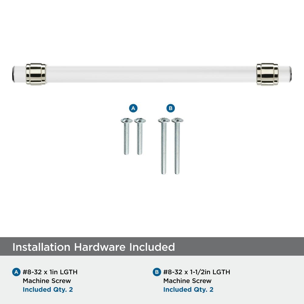 Glacio 8" Clear and Polished Nickel Bar Cabinet Pull