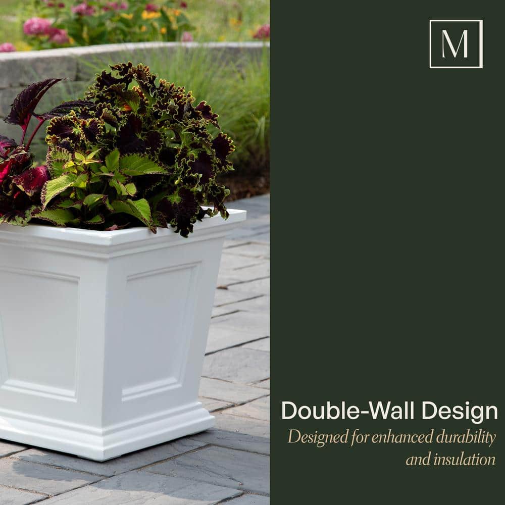 Black 17" Self-Watering Square Resin Planter