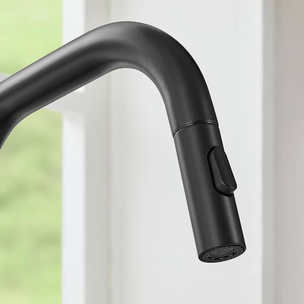 Gibbon Single-Handle Pull-Down Sprayer Kitchen Faucet in Matte Black