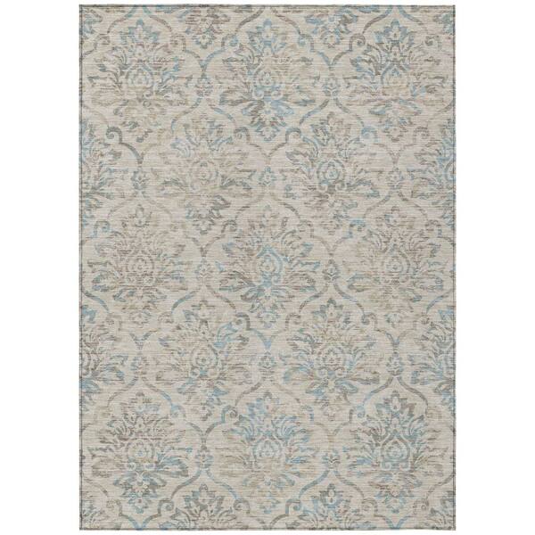 Chantille Machine Washable Indoor/Outdoor Abstract ACN3150 Linen 5 ft. x 7 ft. 6 in. Area Rug