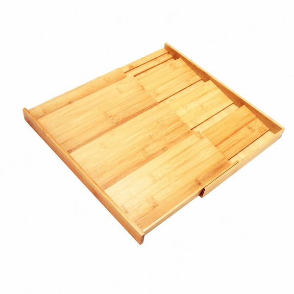 4 Shelf Natural Bamboo Expandable Drawer Mount Spice Rack Organizer FSC Certified Wood for Kitchen Seasoning Storage