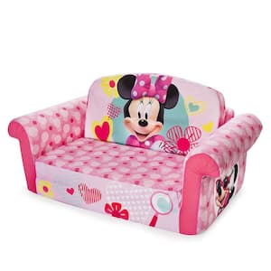 Minnie Mouse 2-in-1 Kids Flip Open Sofa Furniture Couch, Pink