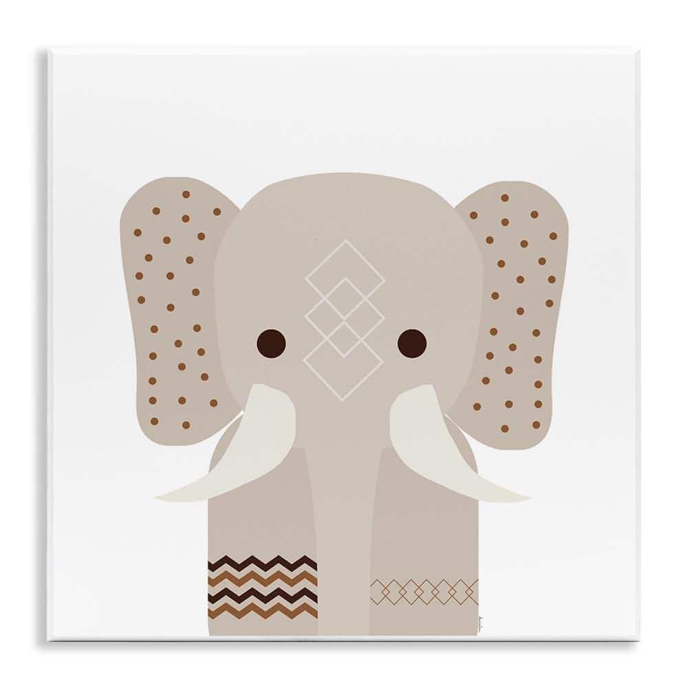 Neutral Tone Elephant by Daniela Santiago Unframed Animal Graphic Art Print 12 in. x 12 in. price history on PriceWatchPro