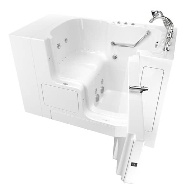 American Standard Gelcoat Value Series 52 in. x 32 in. Right Hand Walk-In Whirlpool and Air Bathtub with Outward Opening Door in White