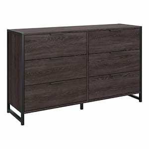 Atria 6 Drawer Dresser 34 in. H X 57 in. D X 17 in. W in Charcoal Gray