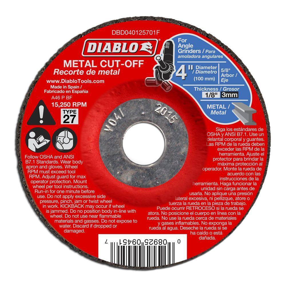 4 in. x 1/8 in. x 5/8 in. Metal Cut-Off Disc with Type 27 Depressed Center (10-Pack) price history on PriceWatchPro