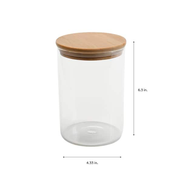 Kitchen Details Round 1 Liter Glass Jar with Bamboo Lid