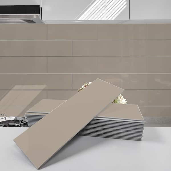 Square Veldon 22.29 in x 8.23 in White Peel and Stick Decorative Kitchen  and Bathroom Wall Tile Backsplash (2-Pack)