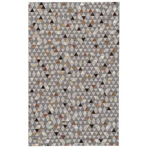 2 X 3 Gray Ivory And Brown Geometric Area Rug