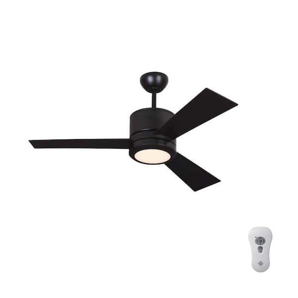 Generation Lighting Vision II 42 in. Integrated LED Indoor Oil Rubbed Bronze Ceiling Fan with Roman Bronze Blades and Remote Control