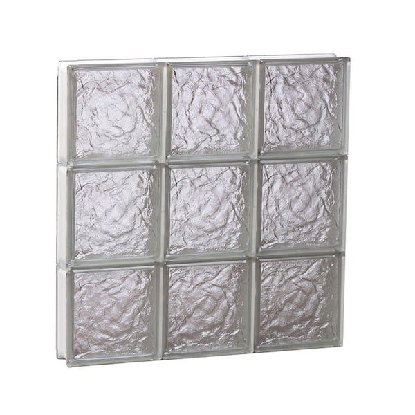 Clearly Secure 23.25 in. x 23.25 in. x 3.125 in. Frameless Ice Pattern ...