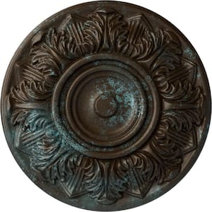 13 in. x 1-3/8 in. Whitman Urethane Ceiling Medallion (For Canopies upto 3-3/4 in.), Bronze Blue Patina