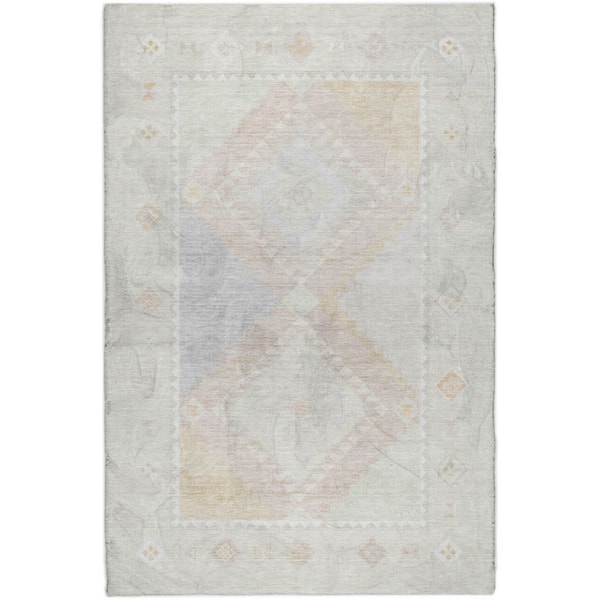 Dream Shag Premium Machine Washable Abstract ADS177 Gray 5 ft. x 7 ft. 6 in. Area Rug