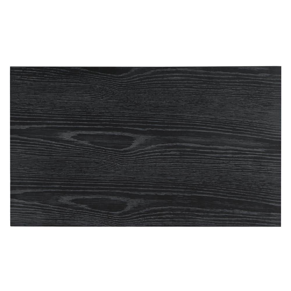 Delano Black Oak Veneer 2-Drawer Nightstand with Gold Knobs