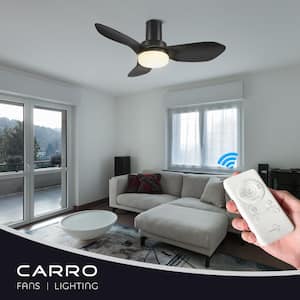 Nefyn II 36 in. Color Changing Integrated LED Indoor Matte Black 10-Speed DC Ceiling Fan with Light Kit, Remote Control