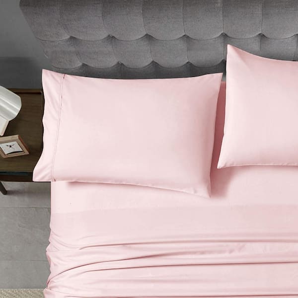 swift home Standard (20in. x 30in.) Blush Ultra Soft Polyester Home Essential Pillowcases 2-pieces Set