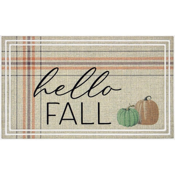Home Accents Holiday Hello Fall Pumpkin 18 in. x 30 in. Door Mat ...