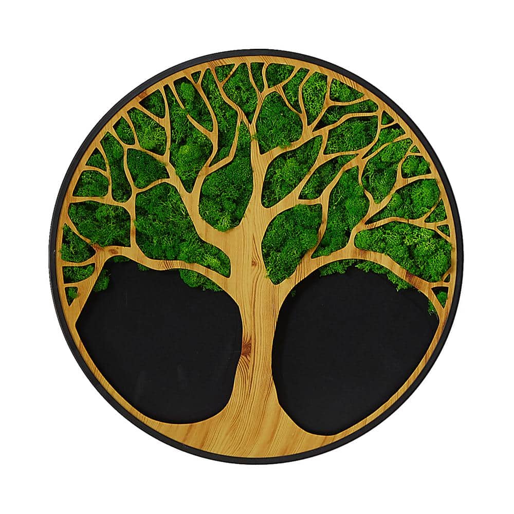 Hot Sale Metal Framed Life Tree Moss Green Art Print Wall Decor 24 in. x 24