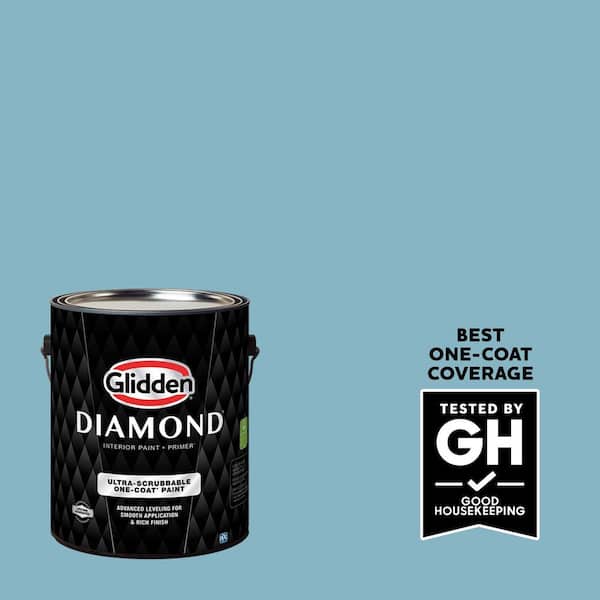 Glidden Diamond 1 gal. PPG1151-4 Crystal Lake Flat Interior Paint with Primer