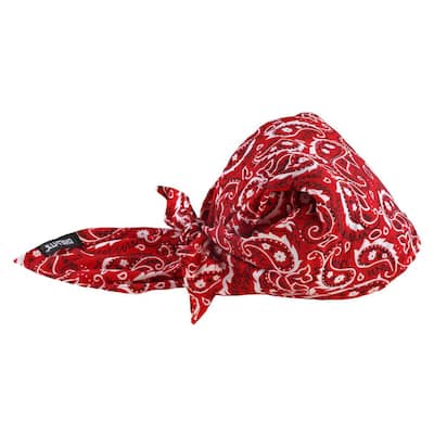 Chil-Its Red Western Evaporative Cooling Triangle Hat with Cooling Towel