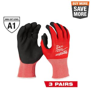Medium Red Nitrile Cut Level 1 Dipped Work Gloves (3-Pack)